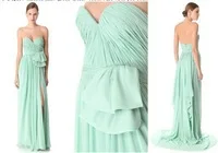 Hot Sell Sexy Sweetheart Country Style Mint Green Bridesmaid Dresses 2013 Chiffon Long BO1203