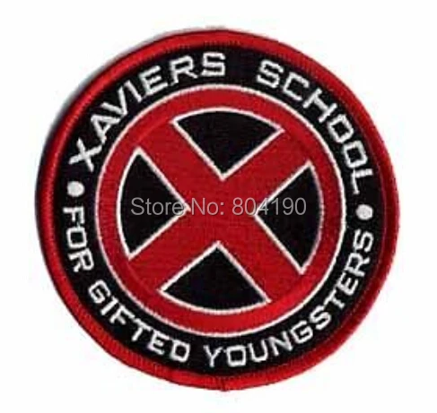 " X-MEN Xavier's School для одаренных подростков красный черный Униформа анимационный фильм Вышитый Логотип Железо на патч готический, панк-рок