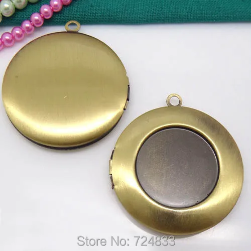 Античная бронза тон щеткой Openable круг Молитва Желание Locket фото коробки Рамки подвеска Европейский Талисманы оптовый