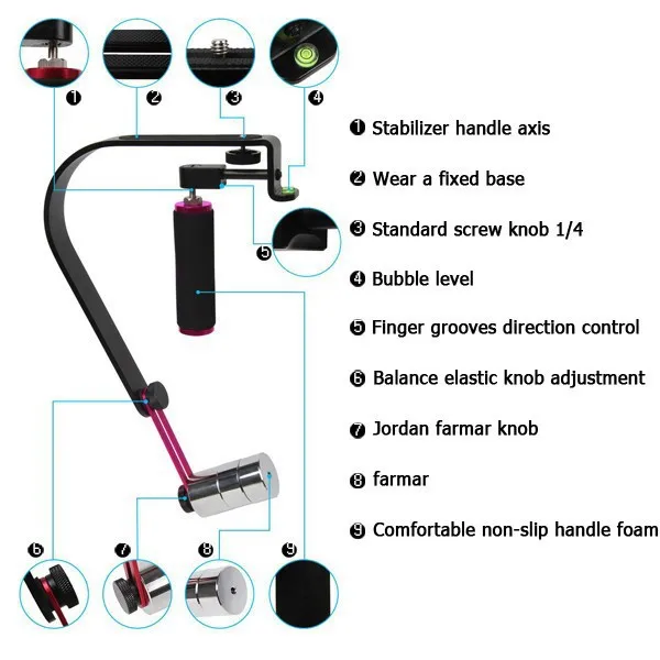 Sevenoak SK-W02 ручной захват видео Steadycam стабилизатор для Nikon Canon 600D камера sony Panasonic видеокамера DV iPhone 7 GoPro