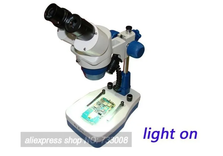 20x-40x стерео бинокль микроскоп для сотового телефона мобильный телефон ремонт с верхней и нижней светодиодный светильник YAXUN AK21 Горячая