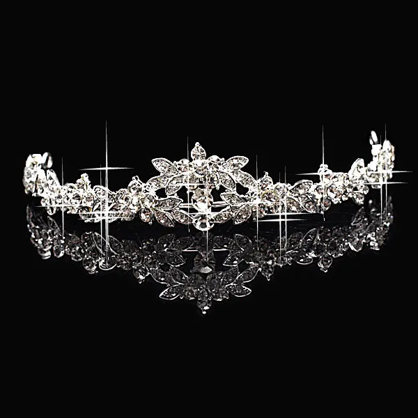 TREAZY элегантный сверкающий кристаллический горный хрусталь корона тиара Свадебный Выпускной невесты повязка головной убор невесты аксессуары для волос