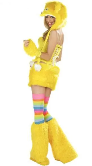Уникальный дизайн желтый медведь костюмы пикантные костюмы для взрослых 3S1128 пушистый для женщин пикантные животных