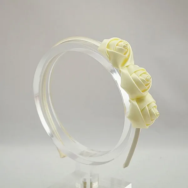 Порядок Trail Рождественский тройной Атласные Розы Hairband DIY Мини розетки Атласная покрыты оголовье аксессуары для волос 30 шт./лот