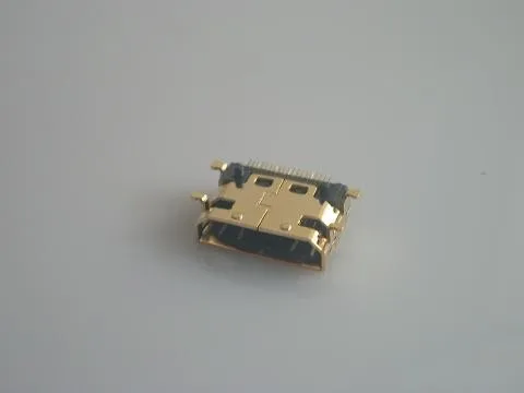 1000 шт. мини-hdmi Разъем SMD 19pin Женская Золотая пластина 2 локатора упакованы в Ленточные катушки упаковки Reflow пайки Rohs