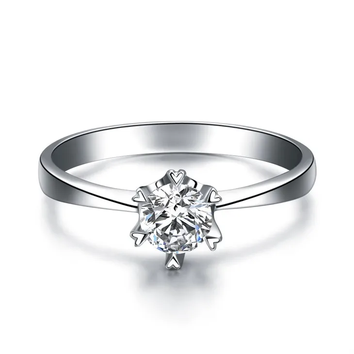 ZOCAI LOVE'S CONCERTO 0,23 КТ Сертифицированный F-G/SI круглая огранка 18 K из белого золота с бриллиантами кольцо W00236
