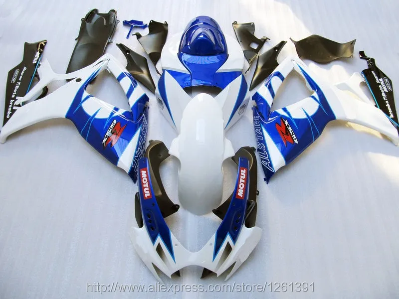Инъекции сине-белые полный обтекатель для SUZUKI GSXR600 750 GSXR600 GSXR750 GSX-R600 750 K6 06 07 2006 2007 средства ухода за кожей комплект