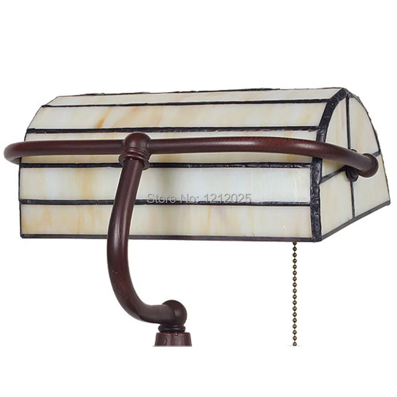 stained glass bankers lamp