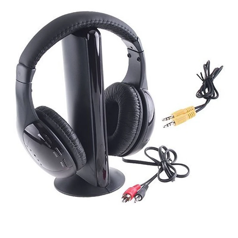 Модные Hi-Fi наушники 5 в 1 Беспроводные наушники гарнитура fm-радио для MP4 PC tv CD