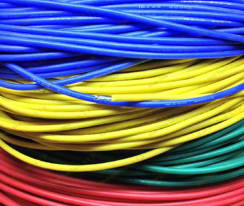 5 м ультра мягкого силикона Тесты линия/кабель, 16 awg 1.27 кВ, 3kv, -65C ~ 200C Ультра Flexiable силиконовый кабель, 6 цветов Выберите
