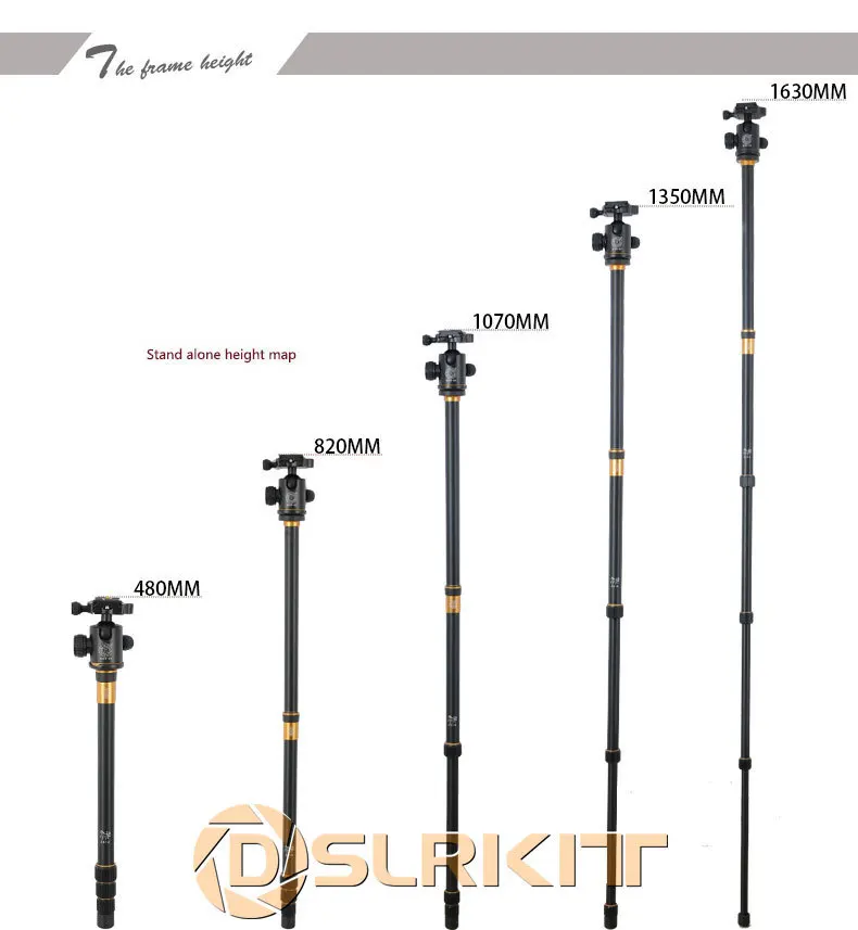 Профессиональный Портативный штатив из алюминиевого сплава монопод+ QZSD-02 шаровая Головка+ Карманный Набор Q999 Q-999