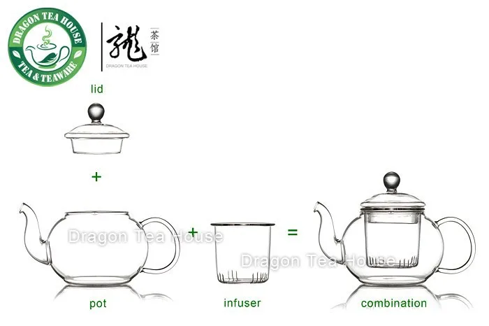 Прозрачный стеклянный чайник w/t Infuser 370 мл 12,5 floz B-220