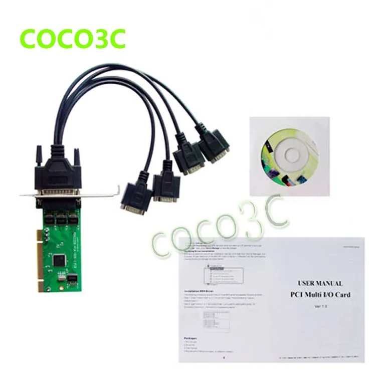IOC 845 PCI 4 ports Serial PCI card Multi RS232 DB9 COM port to PCI adapter IO Card with low profile bracket 3