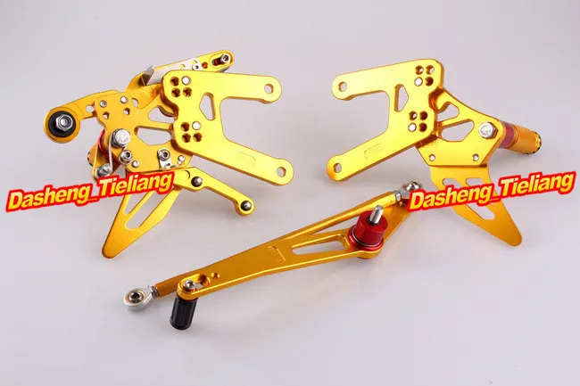 ЧПУ Rearset сзади установить подножки для Yamaha YZF R6 2006 2007 2008 2008 2009 2010 2011 2012 2013 золото