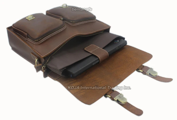 Винтажный портфель Crazy Horse из натуральной кожи, мужской портфель 1" для ноутбука, кожаная деловая сумка, мужская сумка-мессенджер, сумка через плечо, коричневая