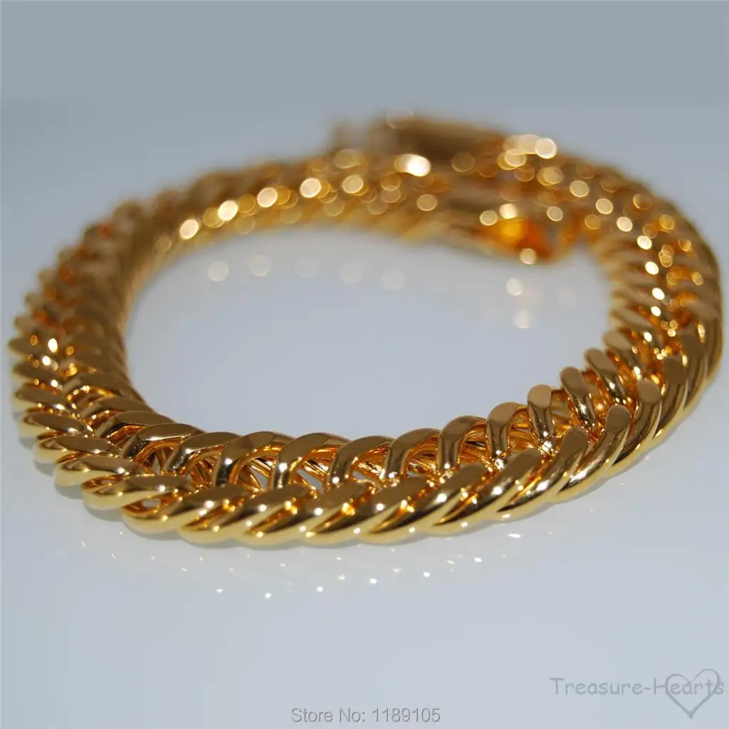 9 Italian Mens Bracelets 18k 18ct Real Yellow Gold Filled Solid Curb 41 40 Description 18k Yellow Gold Filled Bracelet