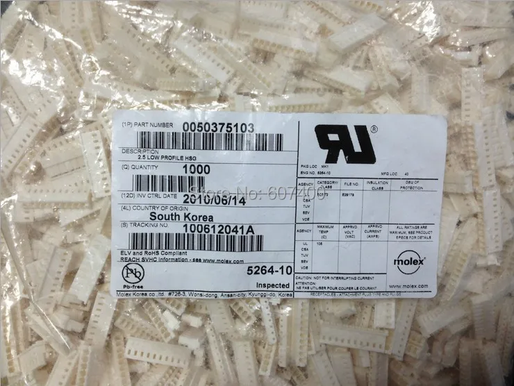 0050375103 CONN корпус 10POS 2,5 мм кожух 50-37-5103 коннекторы molex терминалы корпус новые и оригинальные запчасти 050375103
