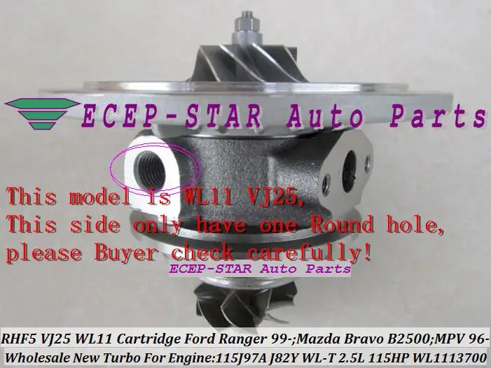 RHF5 VJ25 VB430012 WL1113700 Turbo CHRA Cartridge Turbocharger Core FORD Ranger MAZDA Bravo B2500 MPV 115J97A J82Y WL-T 2.5L 109HP 115HP (4)
