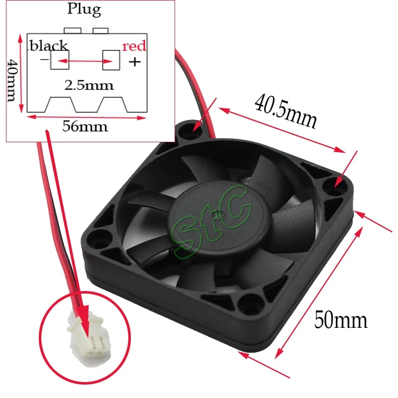 500 штук много Gdstime 12 V 2Pin 50 мм 5010 50x10 мм 5 см DC промышленный охладитель Вентилятор охлаждения