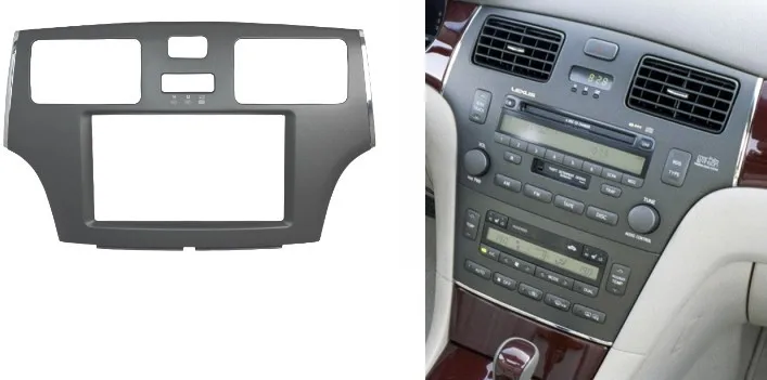 Двойной Din стерео панель для Toyota Windom Lexus ES черный/серый фасции Радио DVD тире установка крепление отделка комплект Лицевая панель