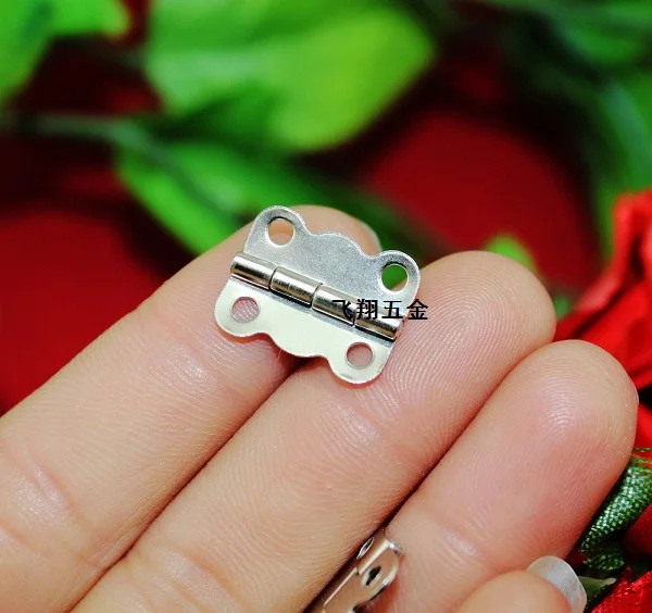 100 шт 16*13 мм белый кружевной шарнир маленькое металлическое Крепление петля для шкатулки для украшений модель шарнира после вычета оптовая