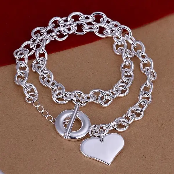 N255 горячие продажи тонкой с серебряным покрытием Jewelry оптовая цена завода 925 Подвески Бесплатная доставка Модные multi-сердца цепи/AGY