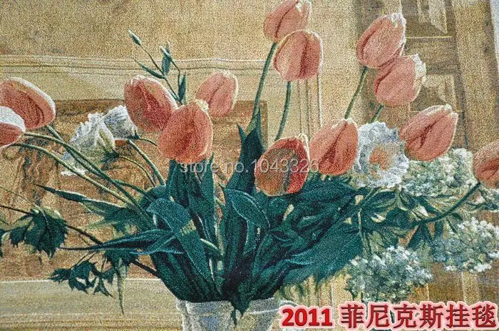 Aubusson 134*104 см пейзаж тюльпан антикварная мебель средневековое панно настенные картины для гостиной гобелен настенный