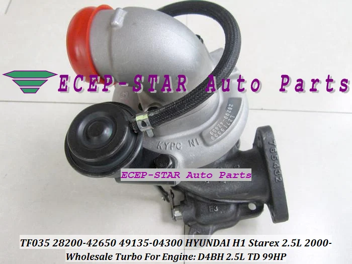 Турбо картридж CHRA Core TF035 28200-42650 49135-04300 49135 04300 49135-04302 для HYUNDAI H1 Starex 2000-D4BH 2.5L