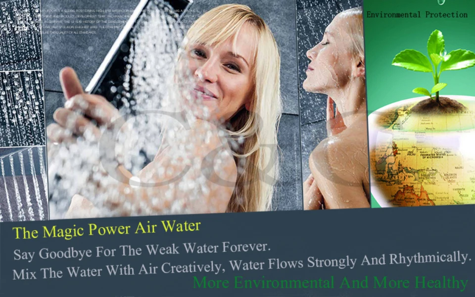 16 дюймов Air Drop экономии воды осадков Насадки для душа давление ручной душ термостат Ванная комната осадков набор для душа 007-16-3za