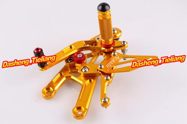 ЧПУ Rearset сзади установить подножки для Yamaha YZF R6 2006 2007 2008 2008 2009 2010 2011 2012 2013 золото