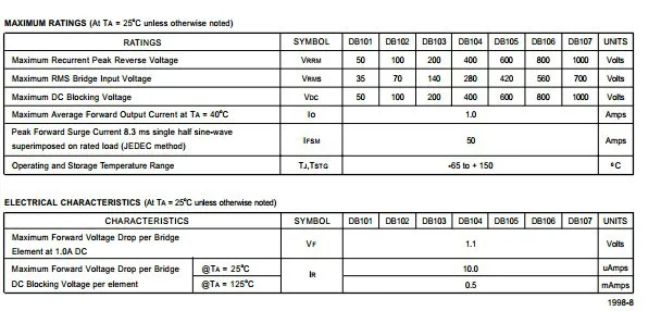 DB107S выпрямительный мост/выпрямительный мост 1A 1000 V/для нового SEP однофазный стекло пассивированный мостиковый выпрямитель микросхемы