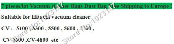 7 шт./лот мешки для пылесоса Бумага мешка для сбора пыли Замена для экскаватора Hitachi CV-5300 CV-5500 CV-6600 CV-4800 5100