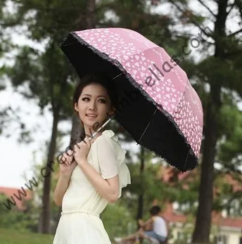 Superlight солнца, солнцезащитный крем, UPF> 50+, ladies'parasol, 8 К ребра, черный серебряное покрытие, карман зонтик, УФ-защита, арочные завязки