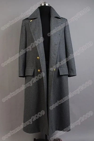 Torchwood Doctor Captain Jack Harkness Jacket Wool Coat Costume Grey Ver9