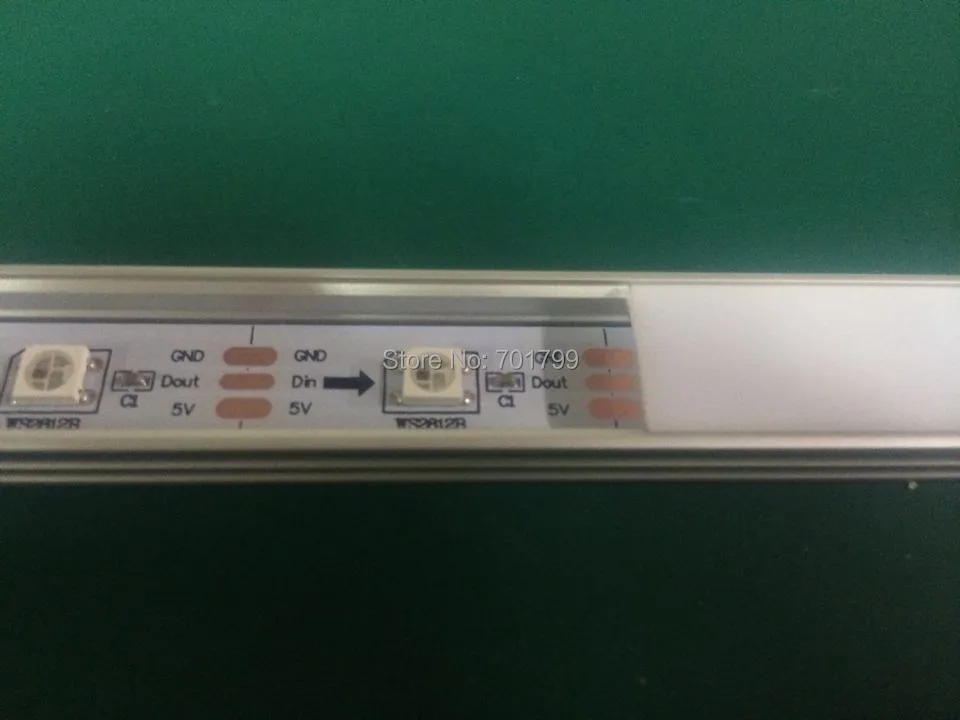 1 м DC5V WS2812B жесткий светодиодный стержень, 32 пикс./м; с молочной оболочкой