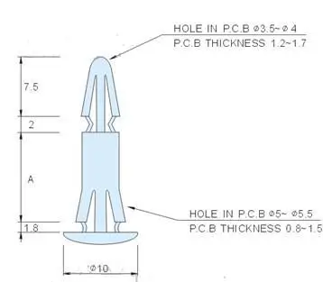 Поддержка PCB малого размера 5 мм, Столбец изоляции нейлона PCB, заклепка flathead