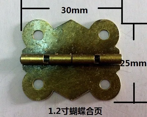 Мм 50 шт. 25*30 мм Античная бабочка Металлическая петля деревянный ящик для вина петля плоские ремесла петля мебель
