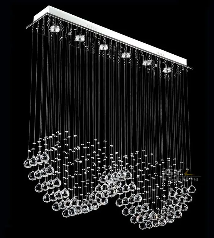 L100* W20* H100cm Арт Деко горячая Распродажа современная люстра luminaria K9 Блеск Кристалл висячий кулон с волной потолочные светильники освещение