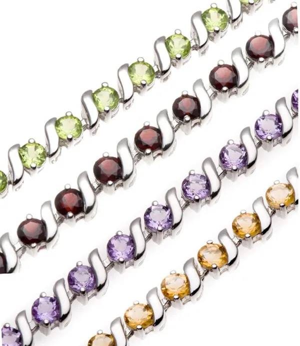 Hutang камень ювелирные изделия 7.21Ct натуральный драгоценный камень Перидот Твердые стерлингового серебра 92" S" звено браслет тонкой моды ювелирные изделия 7,5 дюймов