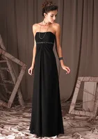 2013 New Hot Sale Cheap Sexy Strapless Ruched Chiffon Floor Length Black Bridesmaid Dresses Long BD8022