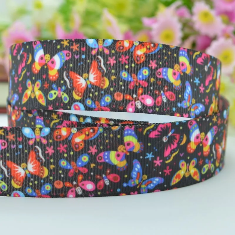 50Y DUWES 7/" 22 мм бабочка мультфильм напечатанный grosgrain лента, лента для волос «сделай сам» ручной работы одежда материалы оптом OEM