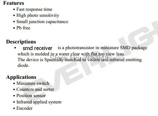0603 SMD инфракрасный приемник 940nm