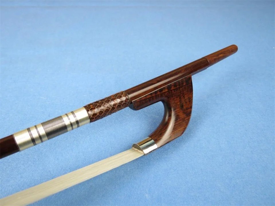 Германия стиль барокко snakewood бас лук, верхний уровень белым bowhair, бас Скрипки лук