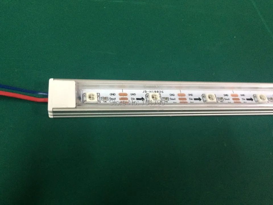 1 м DC5V WS2812B жесткий светодиодный стержень, 32 пикс./м; с прозрачной крышкой