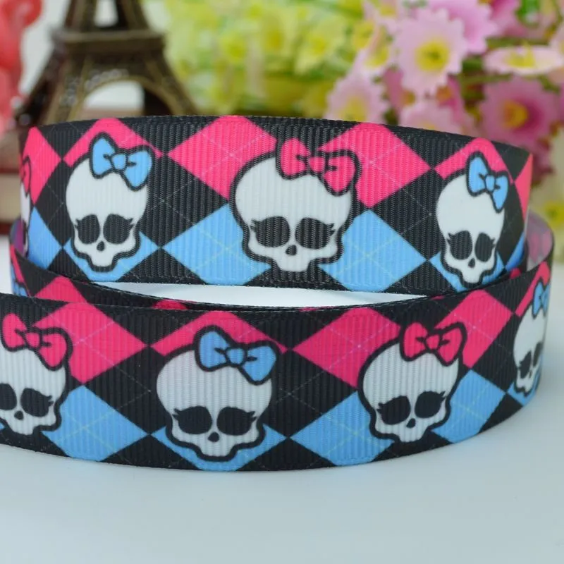 50Y duwes 7/" 22 мм Monster High с полушерстяной лентой, hairbow DIY ручной одежды материалы оптом OEM