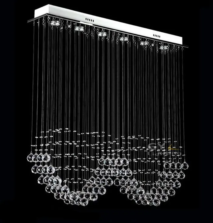 L100* W20* H100cm Арт Деко горячая Распродажа современная люстра luminaria K9 Блеск Кристалл висячий кулон с волной потолочные светильники освещение