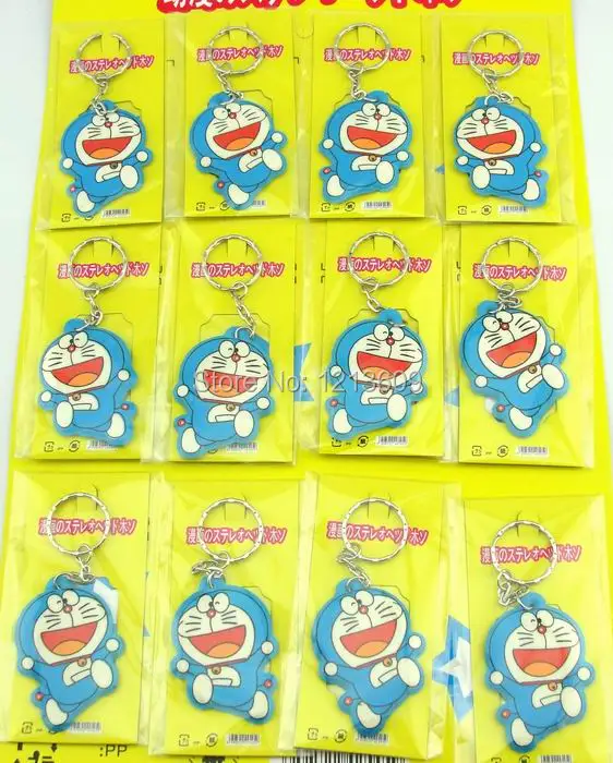 Новые оптовые продажи 36 шт. Doraemon пены брелоки круглые металлические брелоки вечерние подарки