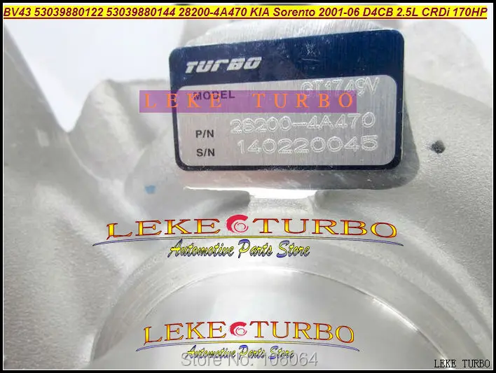 BV43 53039880122 53039880144 28200-4A470 Turbo Turbocharger For KIA Sorento 2001-2006 Engine D4CB 2.5L CRDi 170HP (3)