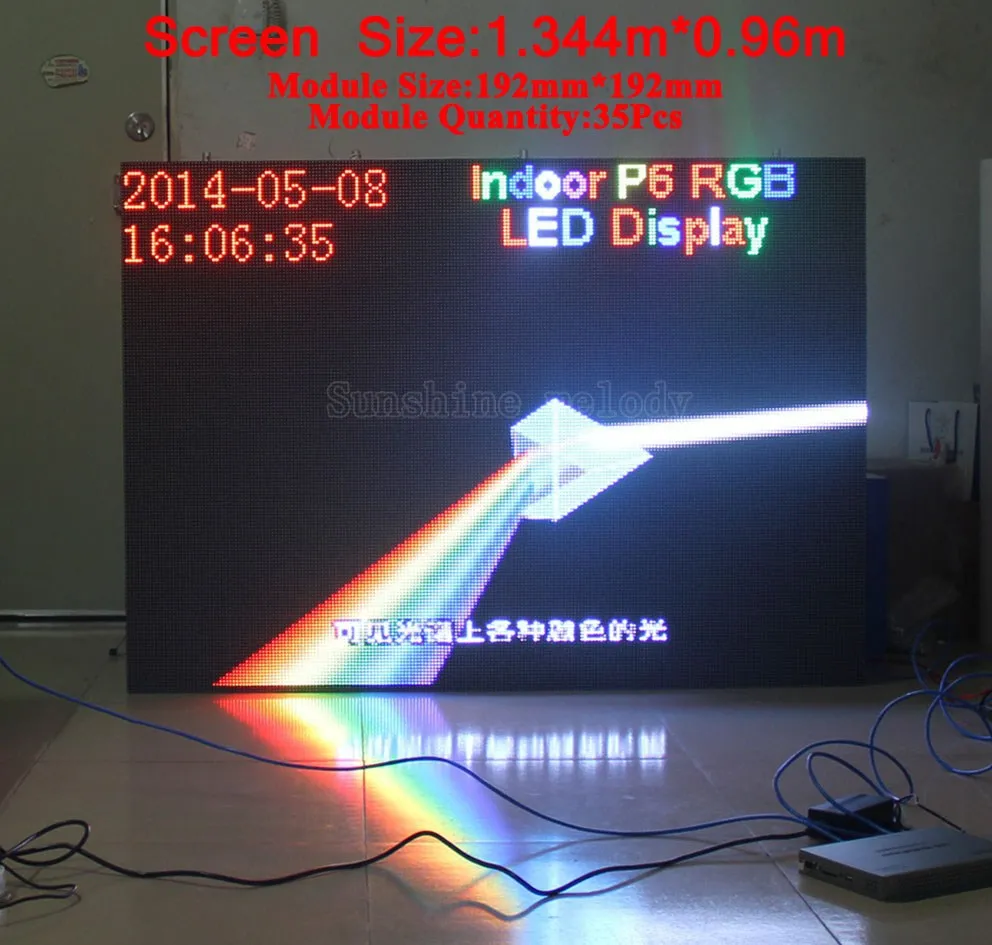DIY P6 Крытый полноцветный светодиодный дисплей, светодиодный знак, RGB P6 СВЕТОДИОДНЫЙ модуль(192*192 мм) 20 шт/0,75 кв. М.+ Плата управления HD-C10+ блок питания 5 В