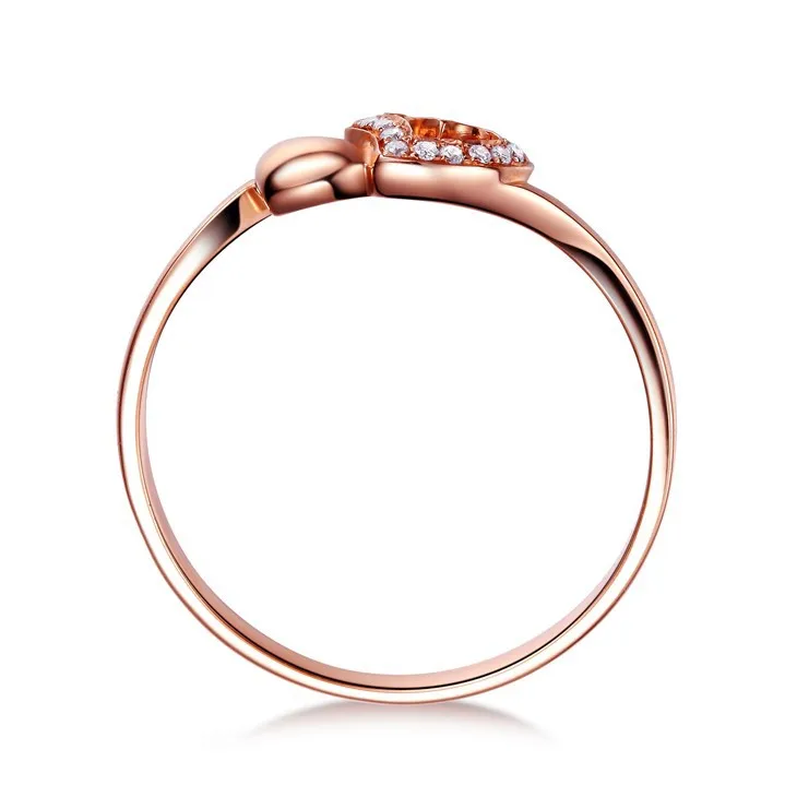 ZOCAI кольцо в форме сердца 0,05 ct натуральный настоящий бриллиант 18 K розовое золото кольцо ювелирные изделия W05344